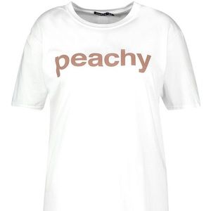 Boohoo Plus Peachy Slogan Tee